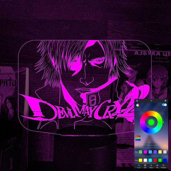 Акриловий світильник-нічник керування з телефона Devil May Cry 4 tty-n002010