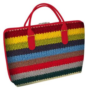 Сумка тканинна Саквояж Кольорові в'язані смуги 36х26 см (SW_15N030_KR)