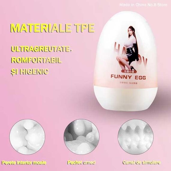 Мастурбатор чоловічий Funny Egg вагіна силіконова іграшка для чоловіків реалістичний ефект всмоктування | Зображення 2