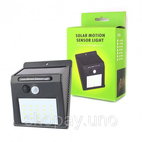 Cветильник 20 Solar LED Solar Motion Sensor Light с датчиком движения на солнечных батареях | Зображення 5