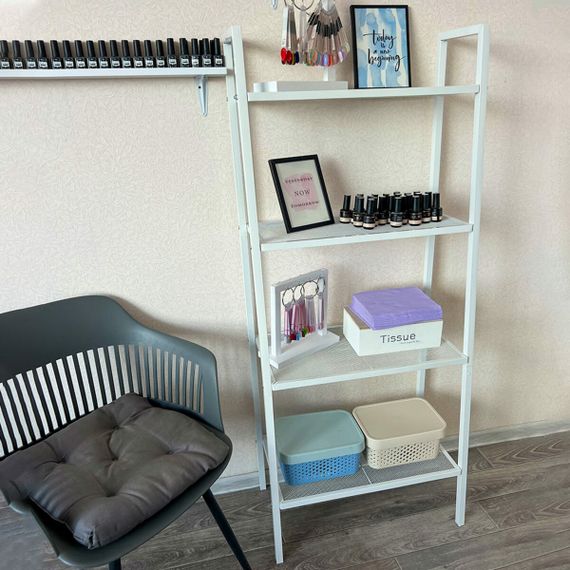 Стелаж-етажерка чотириярусний з металу 60х35х148см Білий SW-00002104 | Зображення 8