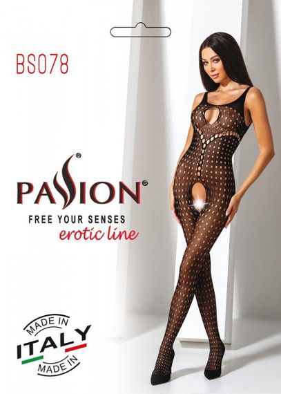 Бодістокінг з доступом до інтимних місць Passion BS078 black Sex Aura | Зображення 5