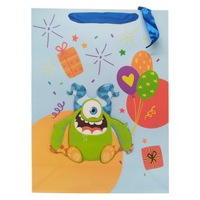 Подарочный пакет "Монстрики" 2373L, 40 х 30 х 0,1 Синий