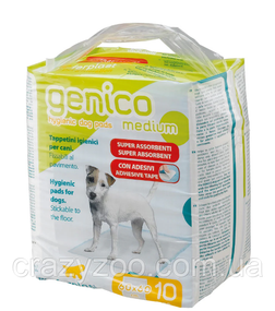 Пелюшки для собак Ferplast Genico Medium з клейкими краями 10 шт 60х60 см 85330811