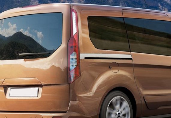 Молдинг зсувних дверей (2 шт, нерж) для Ford Connect 2014-2021 рр | Зображення 1