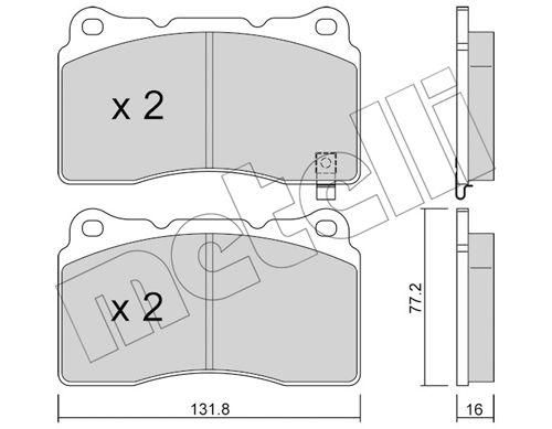 Колодки гальмівні передні Opel Insignia 08-17 Astra J Tesla S X VW Golf VII 12- Renault Megane 17 22-0288-5 | Зображення 1