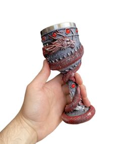 Бокал для вина 3D Танкард Дракон Красный
