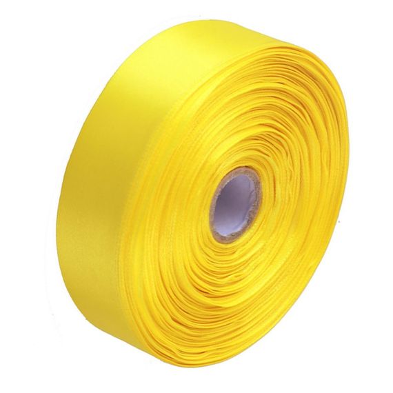 Атласная лента для рукоделия АБ-304, 2,5 см x 23 м, Желтый