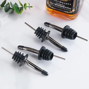 Набор гейзеров пробка-носик дозатор с защитным колпачком Bar House pourer 4 шт Черный