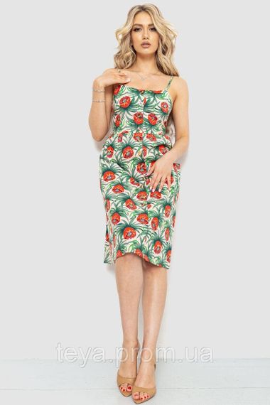 Модна жіноча сукня з принтом сезон літо-демісезон колір червоно-зелений FG_00820 | Зображення 1