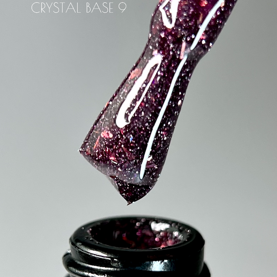Світловідбивна база Crooz Crystal Base №09 (темно-сливова з блиском) 8мл | Зображення 2
