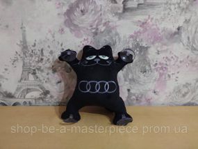 Игрушка кот Саймона в машину c вышивкой Ауди черный подарок автомобилисту 02236