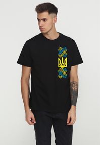 Футболка чоловіча чорна з принтом "Вишиванка", S