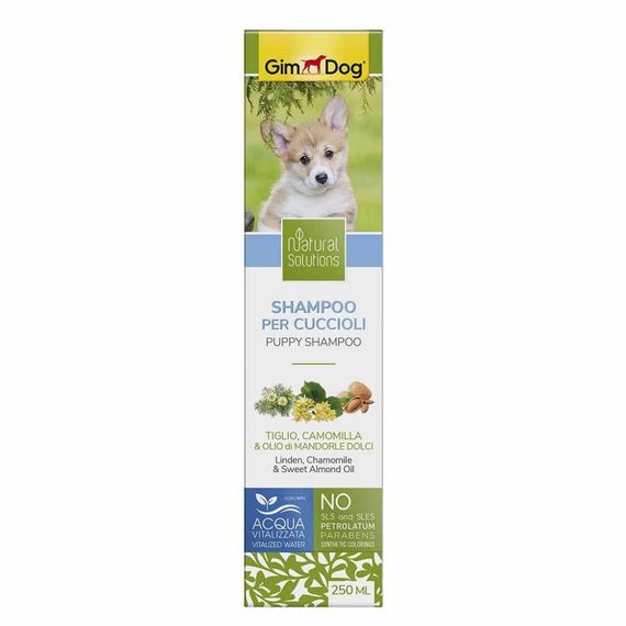 Шампунь GimDog Natural Solution для цуценят липа ромашка та солодке мигдальне масло 250 мл