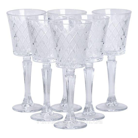 Набір келихів для вина 6 шт 225 мл на високій ніжці HP-19-128