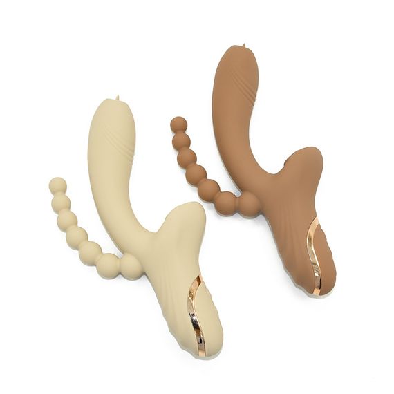 Вібратор-кролик з анальною стимуляцією Sweet Em, коричневий, 22.1 х 7.8 х 4.2 см Sex Aura | Зображення 2