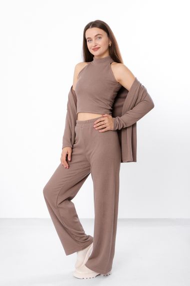 Костюм жіночий 3-ка (топ,кофта,брюки) Носи своє 44/46 Моко (p-16033-184449) | Зображення 4