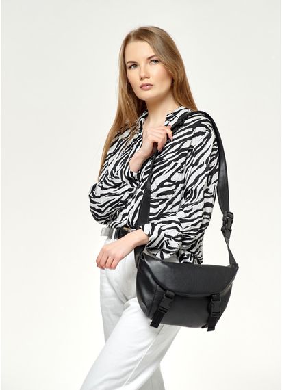 Жіноча сумка бананка Sambag Tirso Zard чорна 33 × 22 × 7 см (80551001) | Зображення 2