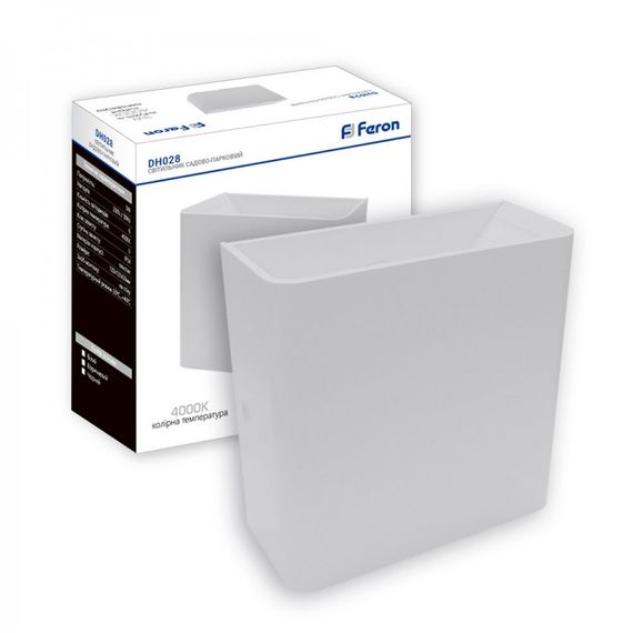 Світильник архітектурний Feron 3W IP54 4000К DH028 білий 120*120*50мм