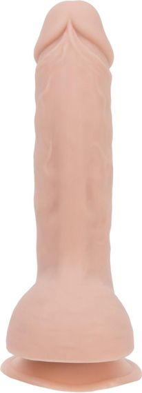 Вигнутий фалоімітатор на присосці ADDICTION — BRAD 7,5″ Dildo With Balls, Beige Sex Aura | Зображення 1