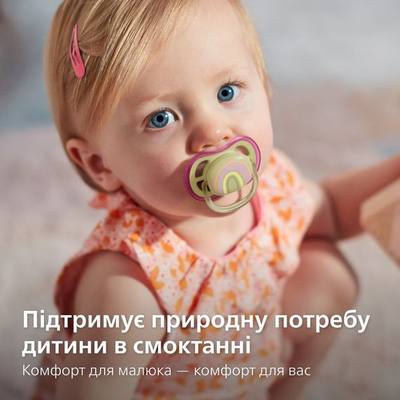 Avent Пустушка ортодонтична Ultra Air для дівчат 0-6 міс, 2шт (SCF085/59) | Зображення 1