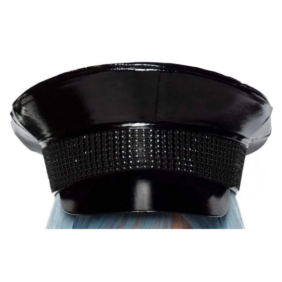 Військовий капелюх зі стразами One Size Rhinestone Trimmed Military Hat від Leg Avenue, чорний | Зображення 1