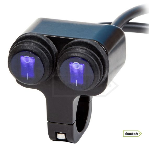 Мото кнопка на руль з підсвічуванням - VGEBY Dual Black IP55, 12В, 16А (підсвічування Blue). Гарантия 6 мес. | Зображення 6