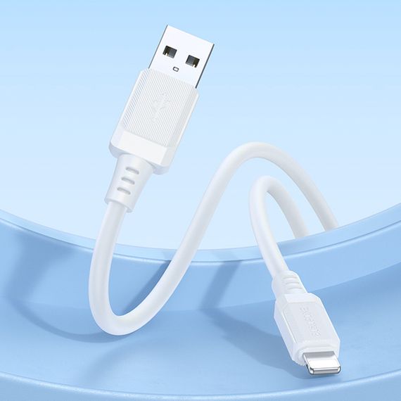 Дата кабель Borofone BX115 Lotto USB to Lightning 2.4A (1m) White | Зображення 3