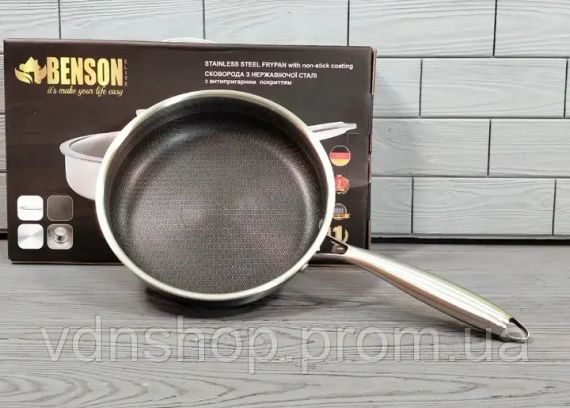 Cковорода глубокая Benson из нержавеющей стали 24см (BN-586) | Зображення 7