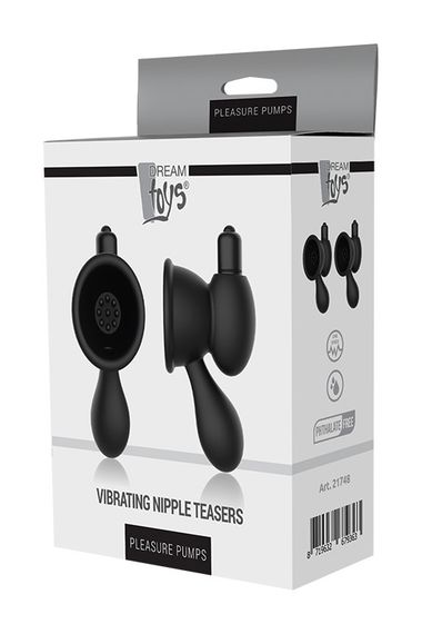 Вібростимуляри на соски PLEASURE PUMPS NIPPLE TEASERS, Черный, Розмір посилки : 12,50 х 18,00 х 5,50 | Зображення 1