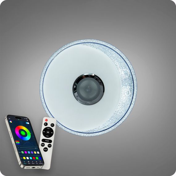 Люстра світлодіодна 517 Dlight RGB з пультом і  колонкою 70Вт Білий (02154) | Зображення 5
