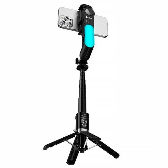 Монопод для селфи Hoco DYY06 трипод + съемный BT пульт + стабилизатор Black | Зображення 4