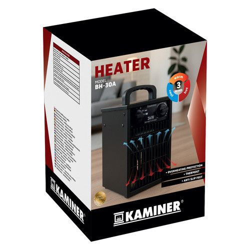 Електричний обігрівач Kaminer 3000 Вт з вентилятором і термостатом | Зображення 7