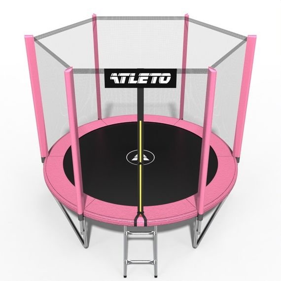 Батут дитячий Atleto 312 см із захисною сіткою і драбиною для дому та дачі рожевий 42400457 | Зображення 2