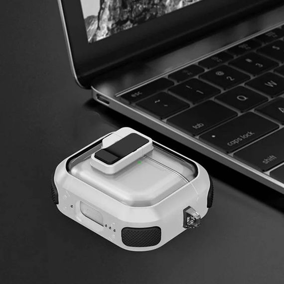 Футляр протиударний Locking Button для навушників Airpods 3 White | Зображення 4