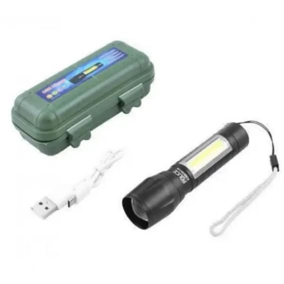 Світлодіодний ліхтарик Bailong Police COB USB BL-511 BL-515 BL-513 у пластиковому чохлі | Зображення 5