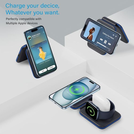 Беспроводное зарядное устройство, беспроводная зарядная станция с магнитной подставкой для зарядки | Зображення 3