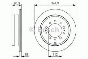 Диск гальмівний TOYOTA LEXUS LX570 (URJ201), LAND CRUISER 08- задн. (вир-во Bosch) BOSCH 0986479R32 на TOYOTA LAND CRUISER (VDJ20_, UZJ20_)