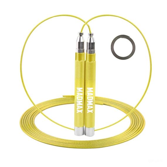 Скакалка швидкісна на підшипниках алюмінієва Мадмакс MFA-286 Speed jump rope Yellow