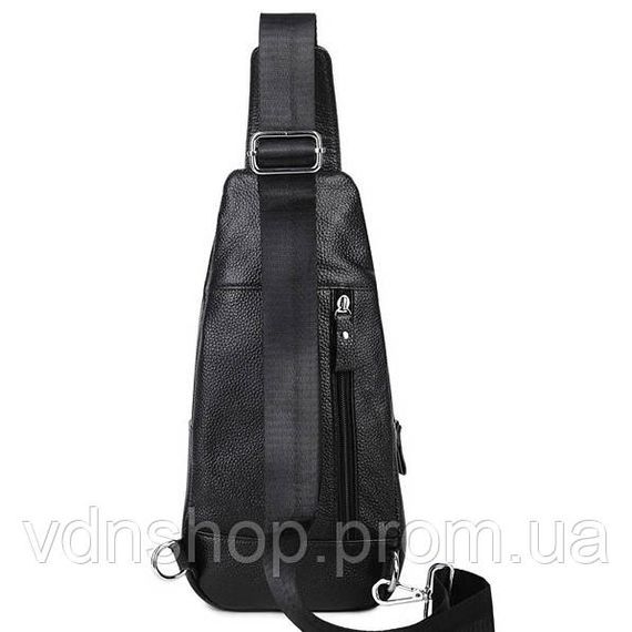 Чоловіча шкіряна сумка-слінг 17х32х7, бананка для роботи та офісу TIDING BAG - MK-96303 чорна | Зображення 7