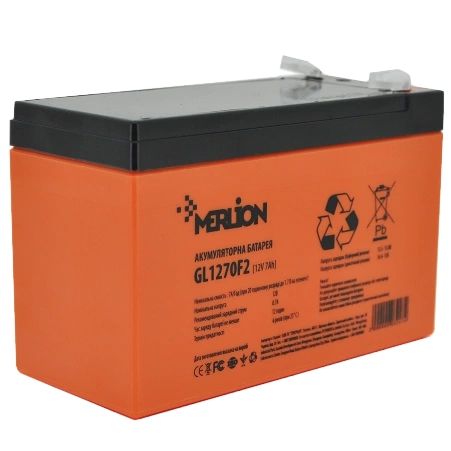 MERLION GL1270F2 7A•ч 12В Свинцево-кислотна акумуляторна батарея