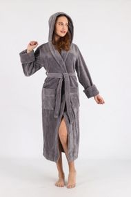 Жіночий халат Nusa 6890, сірий 2XL