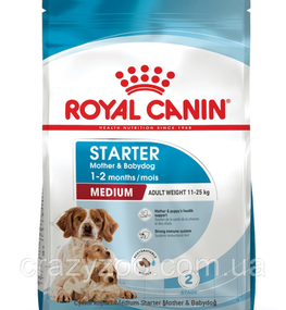 Сухой корм для щенков и собак средних пород Royal Canin Medium Starter 1 кг 2993010