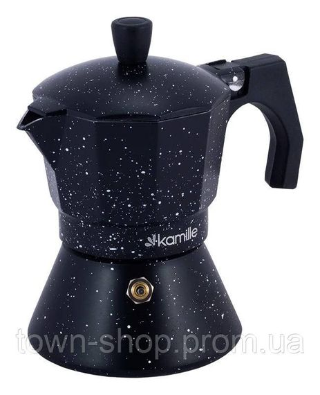 Кофеварка гейзерная Kamille Andel Black 150мл на 3 чашки KM-2511MR