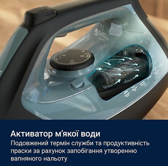 Праска Electrolux , 2600Вт, 370мл, паровий удар 230гр, алюмінієва підошва, зелено-чорний (E7SI2-6OG) | Зображення 5