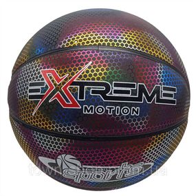 Мяч баскетбольный Extreme Motion BB2208(Black) № 7 светоотражающий