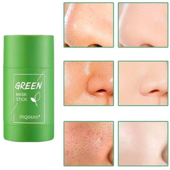 Маска стік для обличчя з глиною та екстрактом зеленого чаю / Глиняна маска від чорних цяток / Стік для звуження пор | Зображення 1