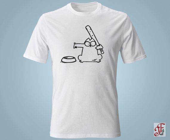 Футболка з принтом SIMON`S CAT C бітою. S