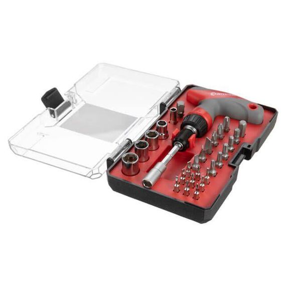 Викрутка Т-подібна з комплектом насадок 29 од. INTERTOOL VT-3330 | Зображення 2