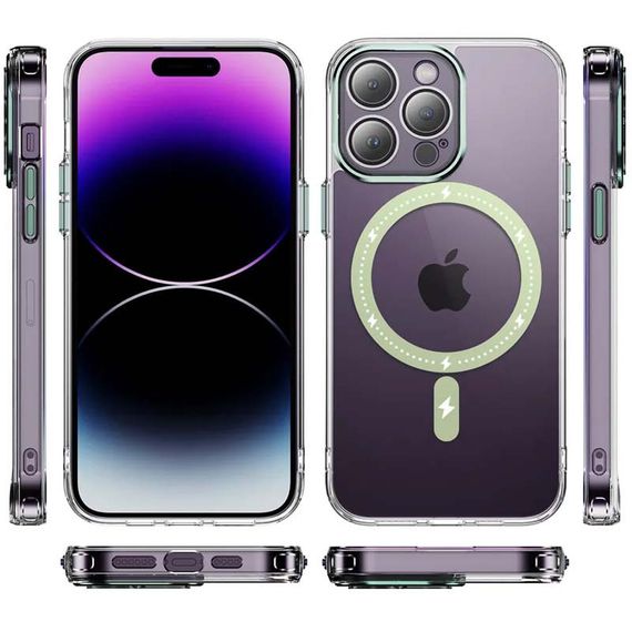 Чехол TPU+PC Colorful with MagSafe для Apple iPhone 13 Pro (6.1") Green | Зображення 2